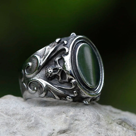 NEW Men's 316L stainless-steel ring skull Gothic ring punk Motorcycl fashion Jewelry Gifts