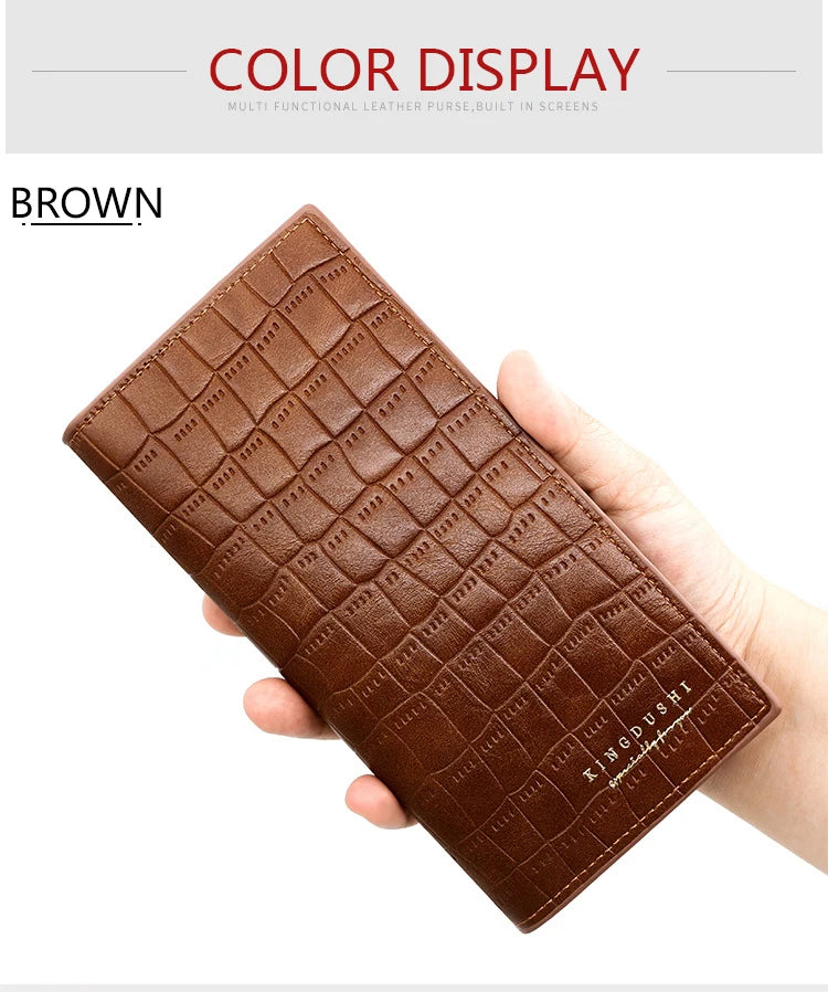 New Long Men Wallets Clutch Bags Crocodile Pattern Card Holder Retro Male Purses High Quality Large Capacity Simple Men's Wallet