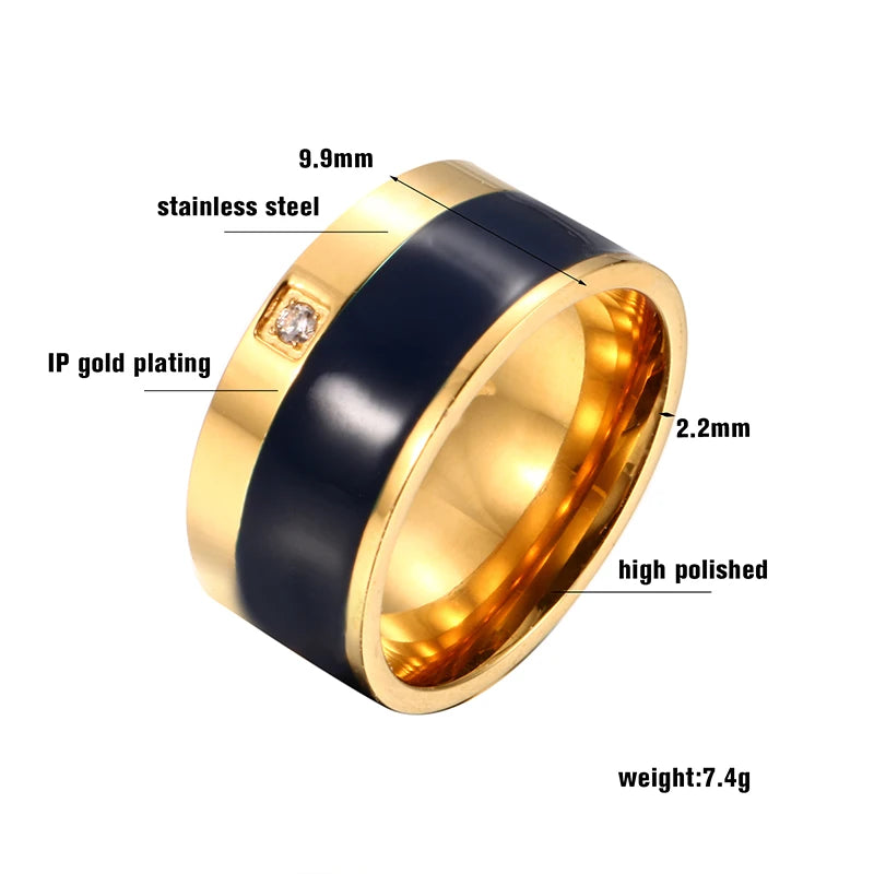 Enamel Round Roman Numeral Ring For Women Girl Couple Stainless Steel 8mm Shells Finger Rings Popularity Gold Color Jewelry New