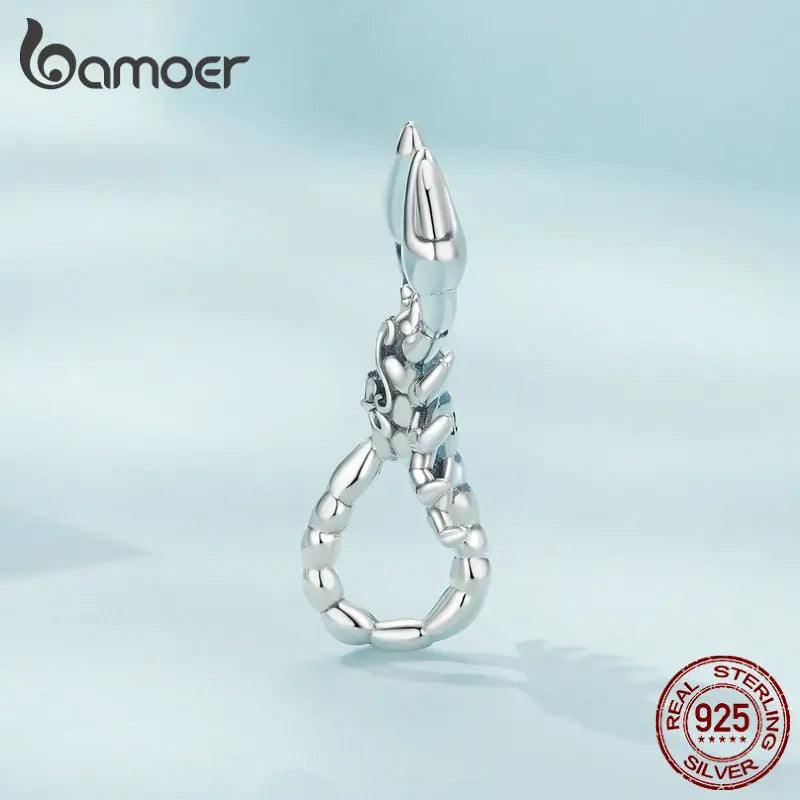 Bamoer 925 Sterling Silver Scorpion Pendant Necklace Platinum Plated Neck Chain for Women Party Fine Jewelry Gift