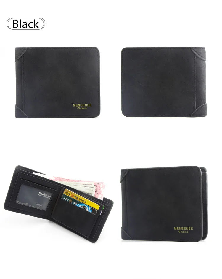 New Wallets Slim Card Holder Photo Holder Male Engraved Wallet Small Classic Zipper Coin Pocket Square Men Purses