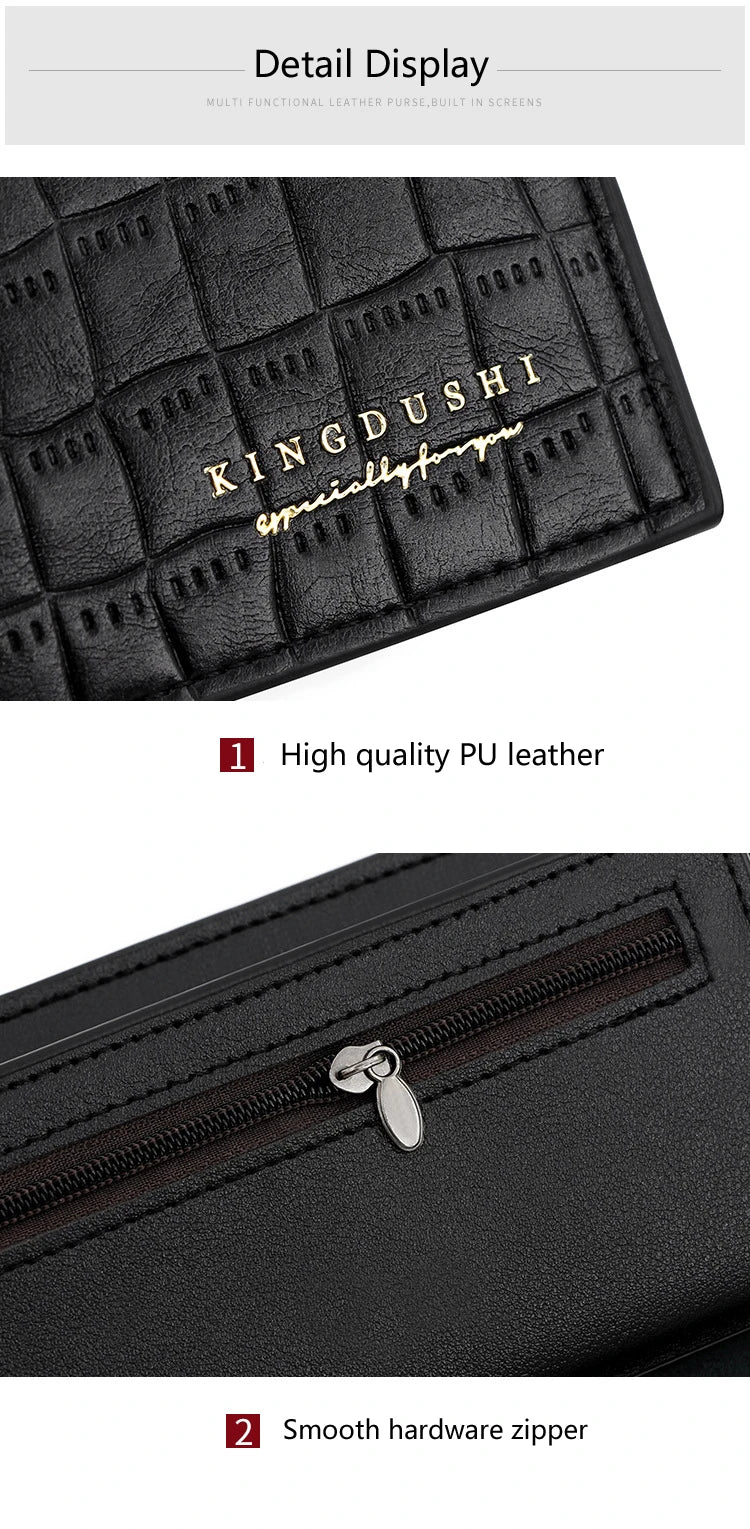 New Long Men Wallets Clutch Bags Crocodile Pattern Card Holder Retro Male Purses High Quality Large Capacity Simple Men's Wallet