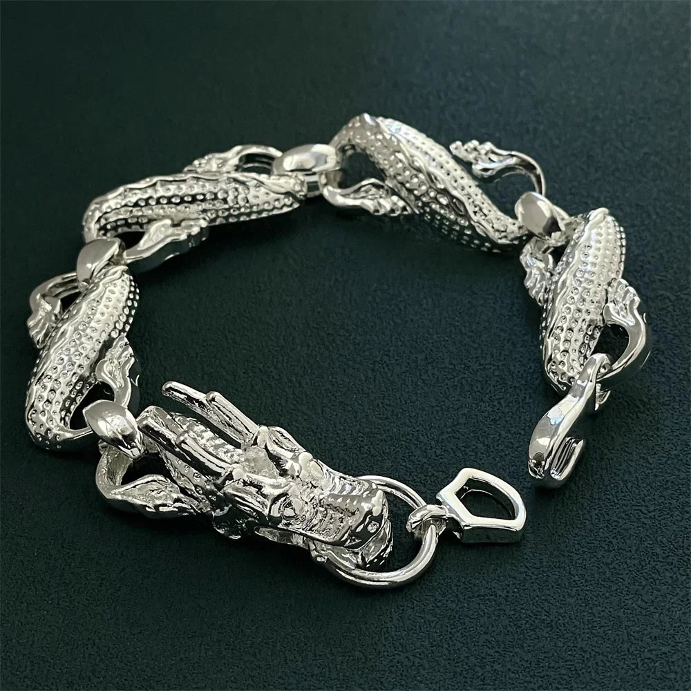 S925 sterling silver bracelet white dragon classic  fashion wedding party gift jewelry