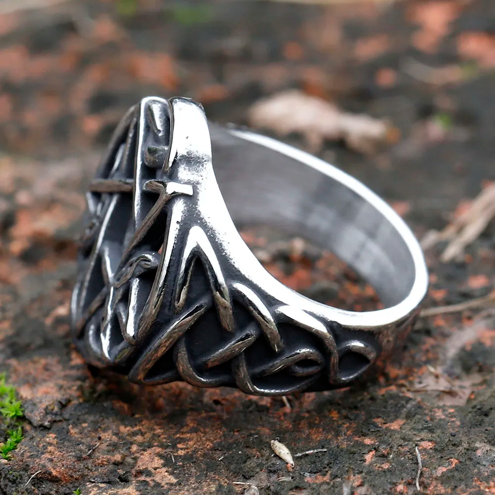 Charm Stainless Steel Hip Hop Bladed Ring Fashion Punk Rock five-pointed star Ring Lover Couple Rings for Man jewelry