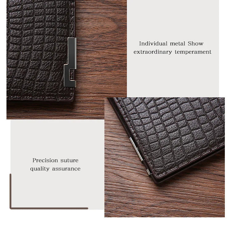 New Super Slim Wallet PU Leather Credit Card Wallet Purse Card Holders Men Wallet Thin Small Short Alligator Print Wallets