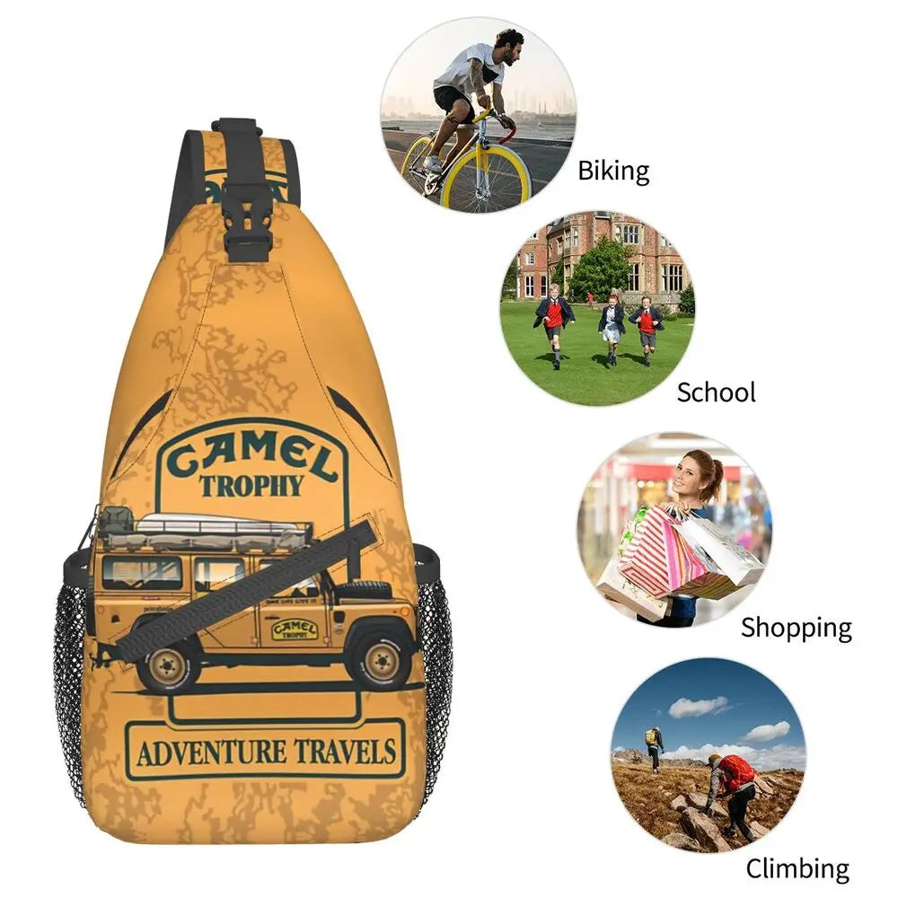 حقيبة ظهر مخصصة للرجال من Camel Trophy Defender 110 Sling Chest Bag Crossbody Shoulder Backpack للسفر اليومي