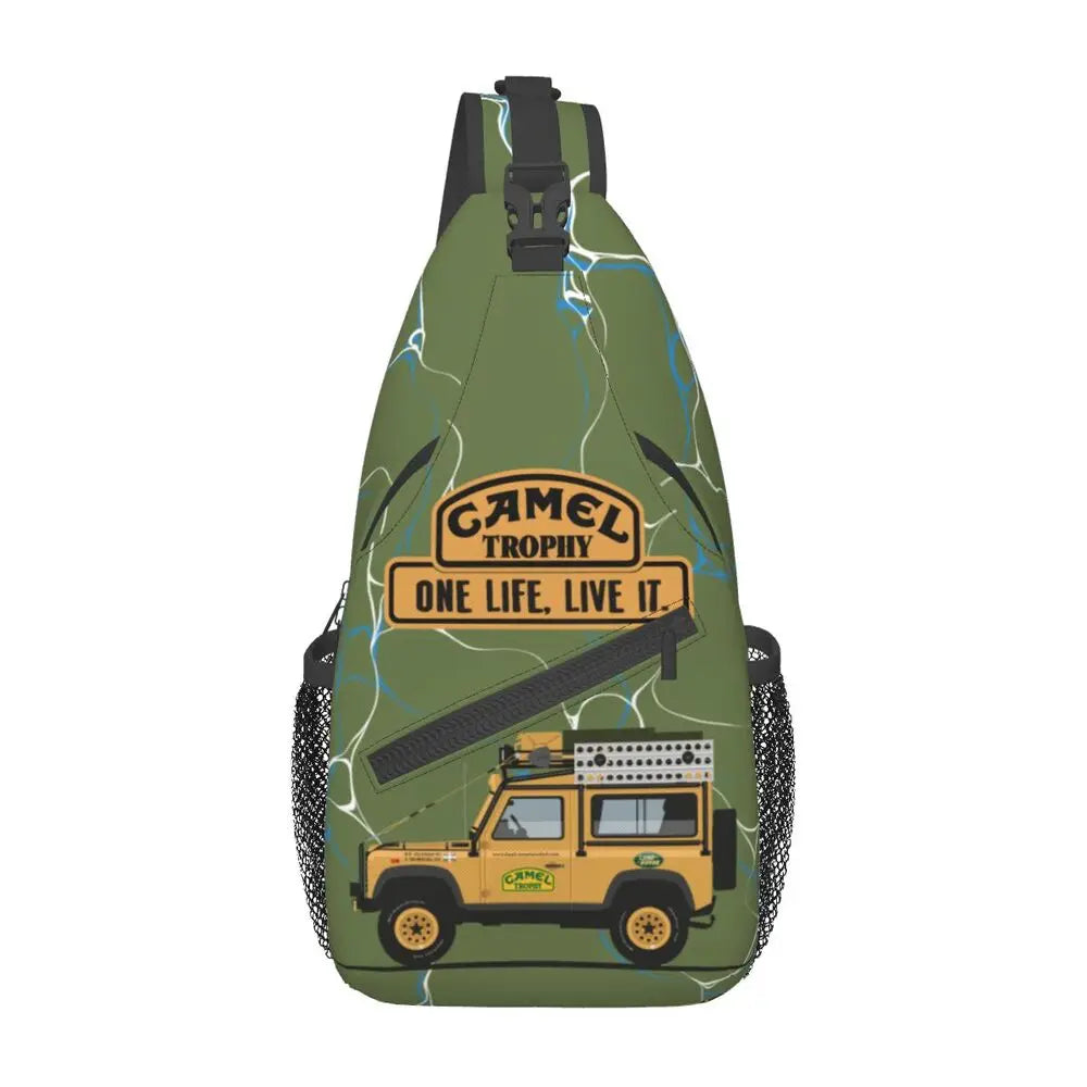 حقيبة ظهر مخصصة للرجال من Camel Trophy Defender 110 Sling Chest Bag Crossbody Shoulder Backpack للسفر اليومي