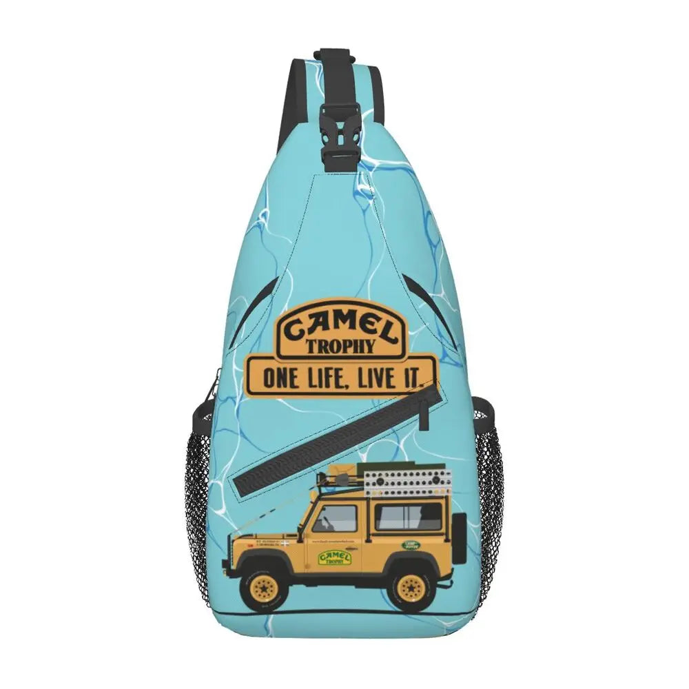 حقيبة ظهر مخصصة للرجال من Camel Trophy Defender 110 Sling Chest Bag Crossbody Shoulder Backpack للسفر اليومي