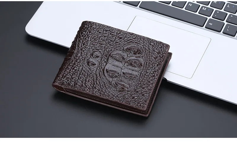 New Wallets Crocodile Pattern Brand Card Holder Men's Wallet Small Coin Pocket Photo Holder Male Purse