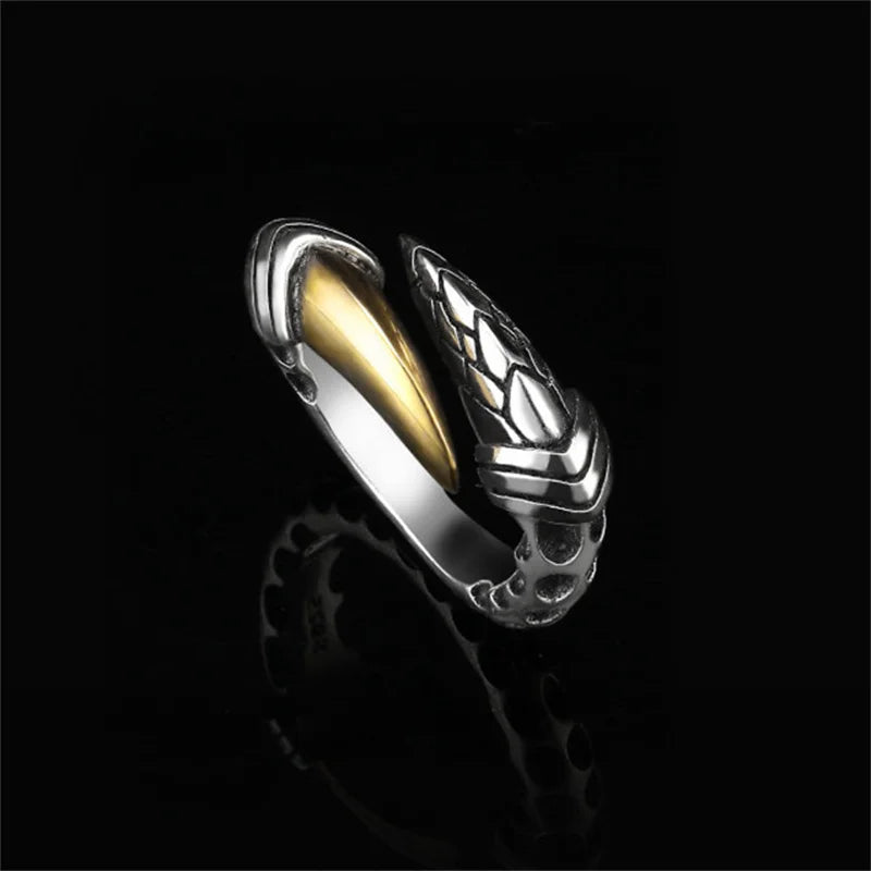 Personality Retro Dragon Claw Ring Male Finger Accessories Vintage Sterling 925 Silver Ring For Men Jewelry Adjustable