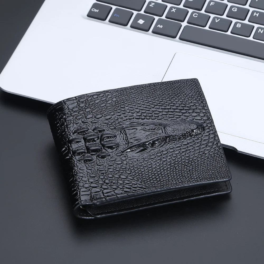 New Wallets Crocodile Pattern Brand Card Holder Men's Wallet Small Coin Pocket Photo Holder Male Purse