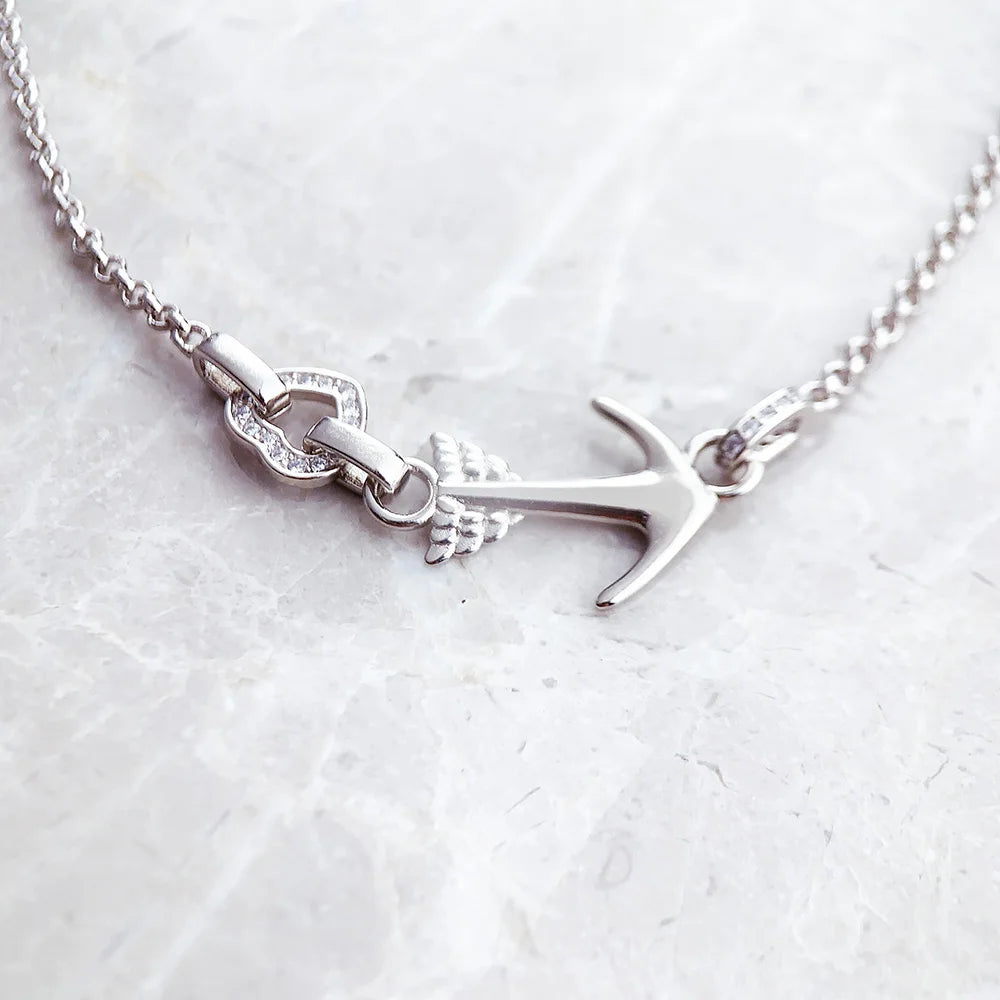 Necklace Love Anchor And Heart Fine Jewelry Europe 925 Stering Silver Brand New Romantic Gift For Women