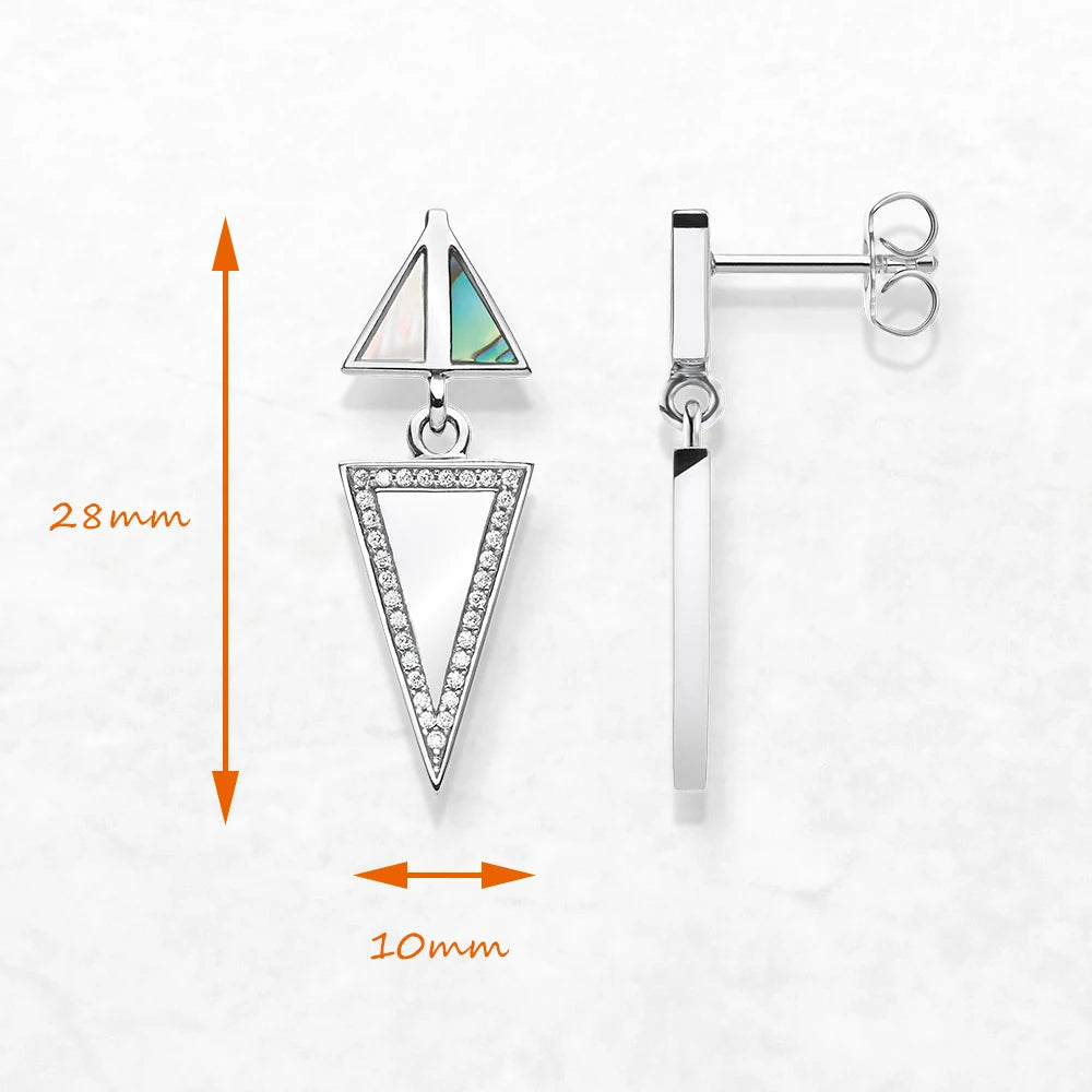 Ear Studs Triangle Geometrical Fine Jewerly For Women Winter New Trendy Gift In 925 Sterling Silver