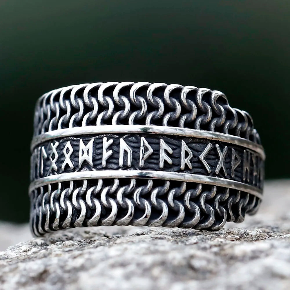 Vintage Rune Signet Scandinavn Rings for Men Domineering Punk Nordic Amulet Jewelry