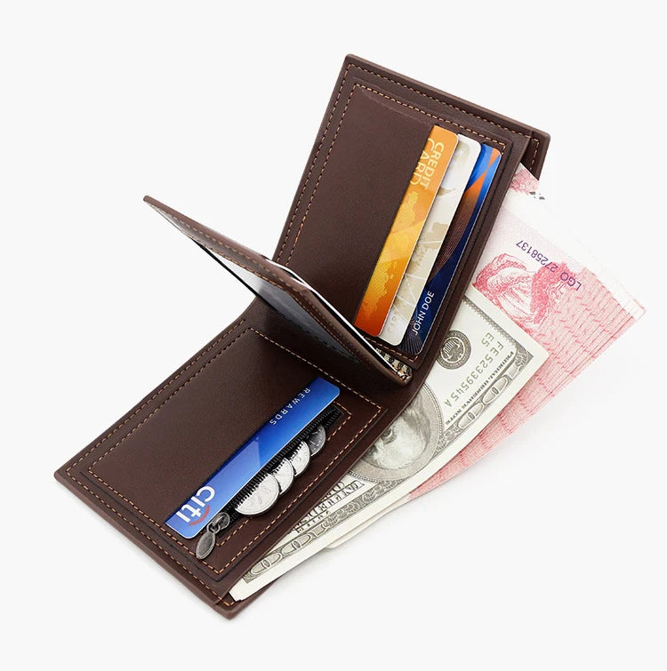 Short Wallets High Quality Classic Card Holder Simple Male Purse Zipper Coin Pocket Men Money Clips