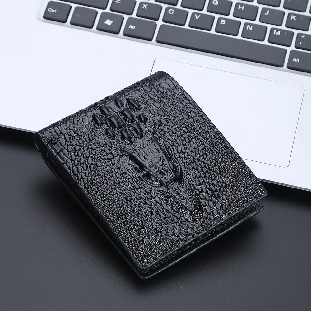 New Wallets Crocodile Pattern Brand Card Holder Men's Wallet Small Coin Pocket Photo Holder Male Purse