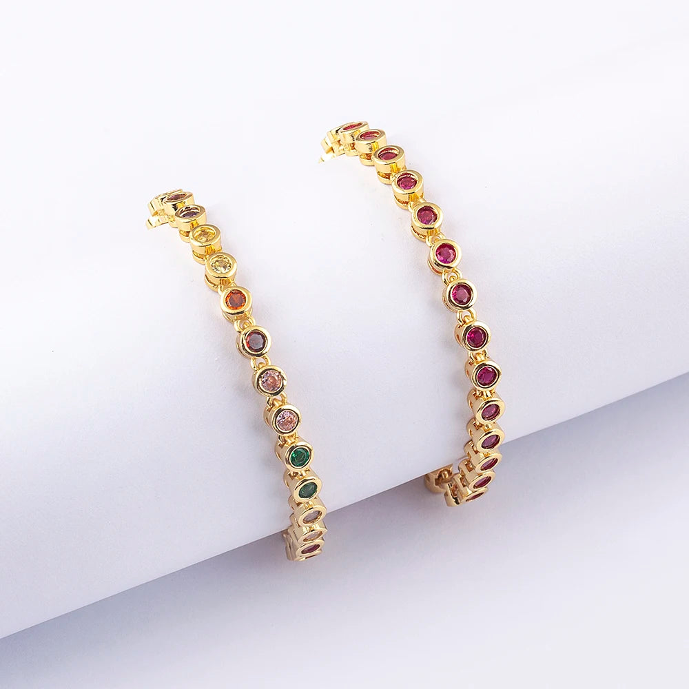 6 Colors Shiny Crystal Bracelet For Women Rhinestone Zircon Charm Wrist Adjustable Bangles Girls Exquisite Jewelry Gift