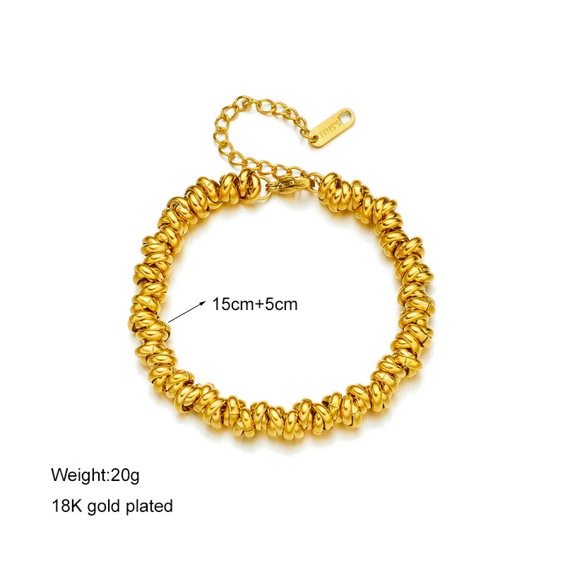 316L Stainless Steel Gold Color Annularity Bracelet For Women Luxury Designer Fashion Girls Body Jewelry Gifts