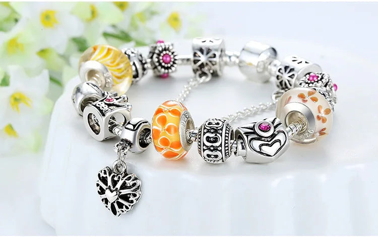 Queen Jewelry Charms Bracelet & Bangles With Queen Crown Beads Bracelet for Women