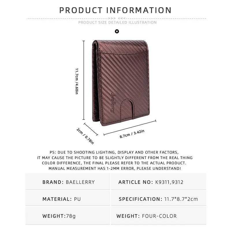 Engraving New Men Wallets RFID Card Holder Simple Slim Male Wallet Small Credit Card Cover Man Purses