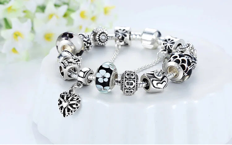 Queen Jewelry Charms Bracelet & Bangles With Queen Crown Beads Bracelet for Women