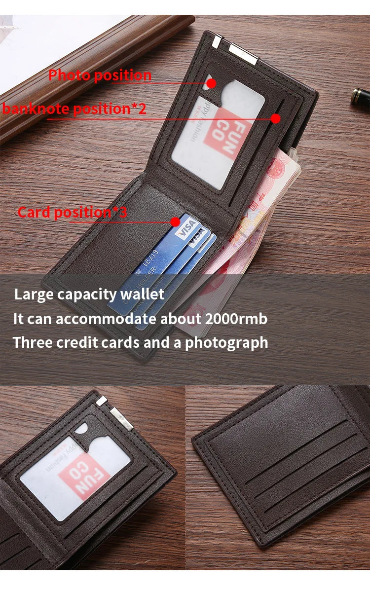 New Super Slim Wallet PU Leather Credit Card Wallet Purse Card Holders Men Wallet Thin Small Short Alligator Print Wallets