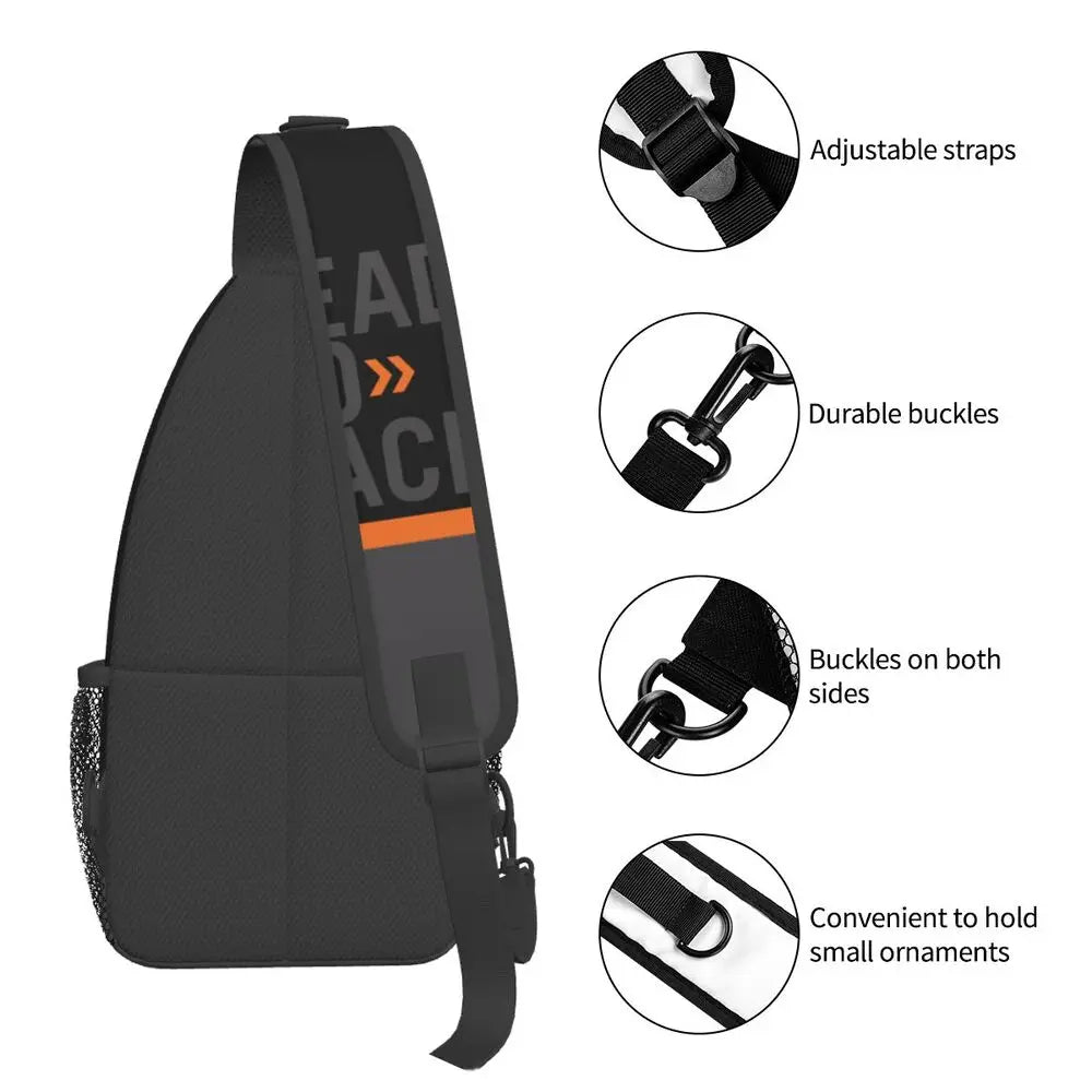 Racing Sport Motorcycle Rider Ready To Race Sling Crossbody Backpack Men Shoulder Chest Bags for Traveling