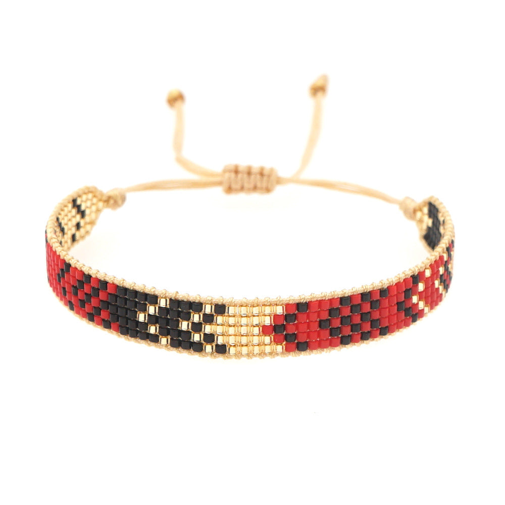 Beaded Bracelet  Hand woven  Gradient  fashion  Simplicity  pattern  Bohemia  Adjustable  Unisex  Rice Ball Bracelet