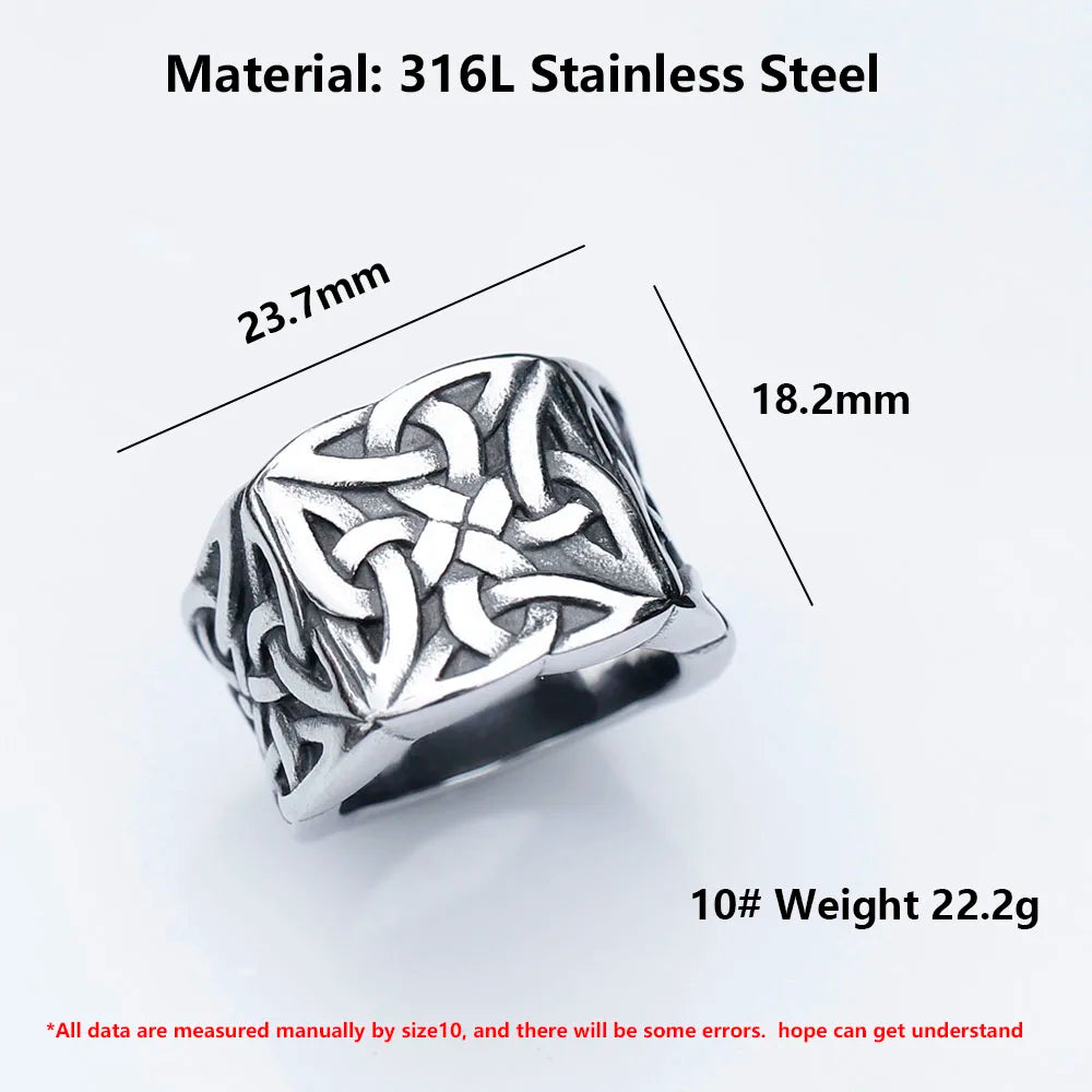 NEW Men's 316L stainless-steel rings Odin VIKING Talisman RING for teens gothic punk FASHION Jewelry Gift