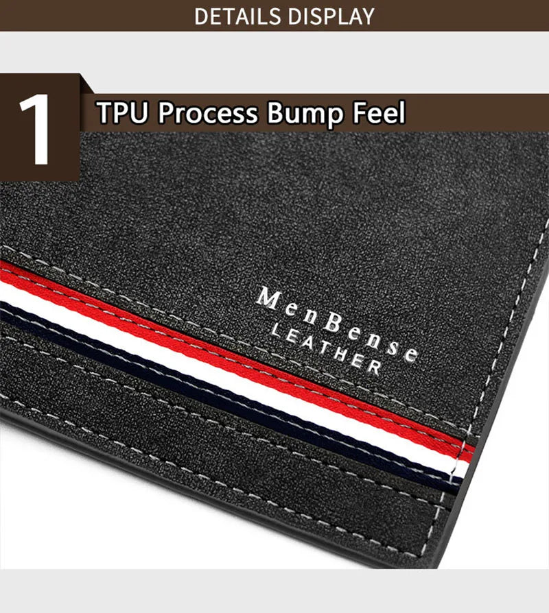 High Quality PU Leather Men Short Wallets Classic Simple Card Holder Men's Purses Photo Holder Small Slim Male Handbags