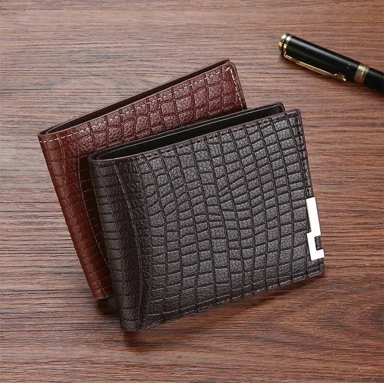 New Super Slim Wallet PU Leather Credit Card Wallet Purse Card Holders Men Wallet Thin Small Short Alligator Print Wallets