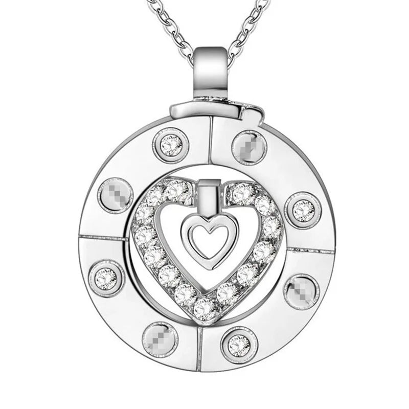 Couple Necklace 925 Silver Heart Circle Women Love Gift Set Chain