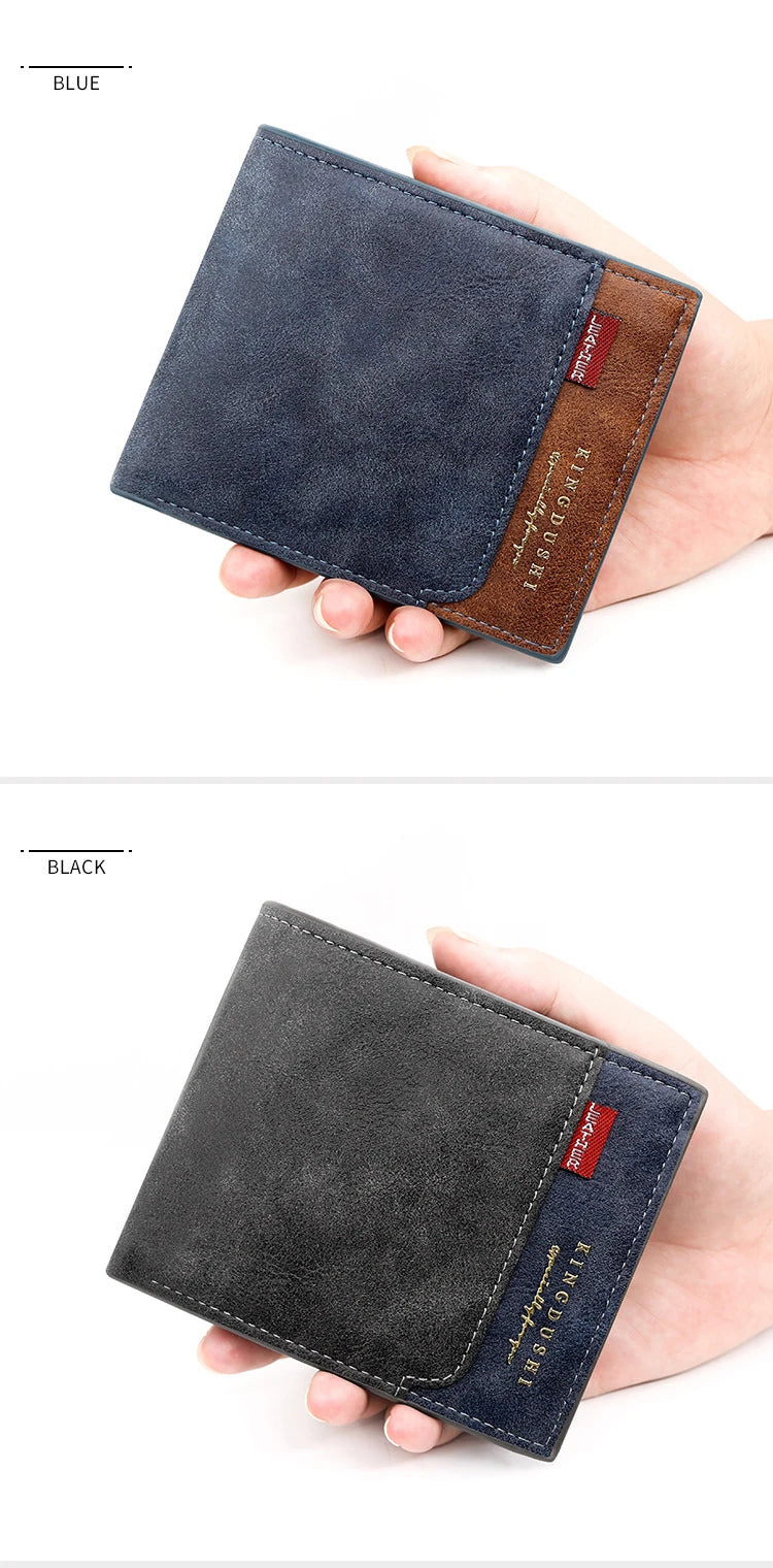 Short Wallets High Quality Classic Card Holder Simple Male Purse Zipper Coin Pocket Men Money Clips