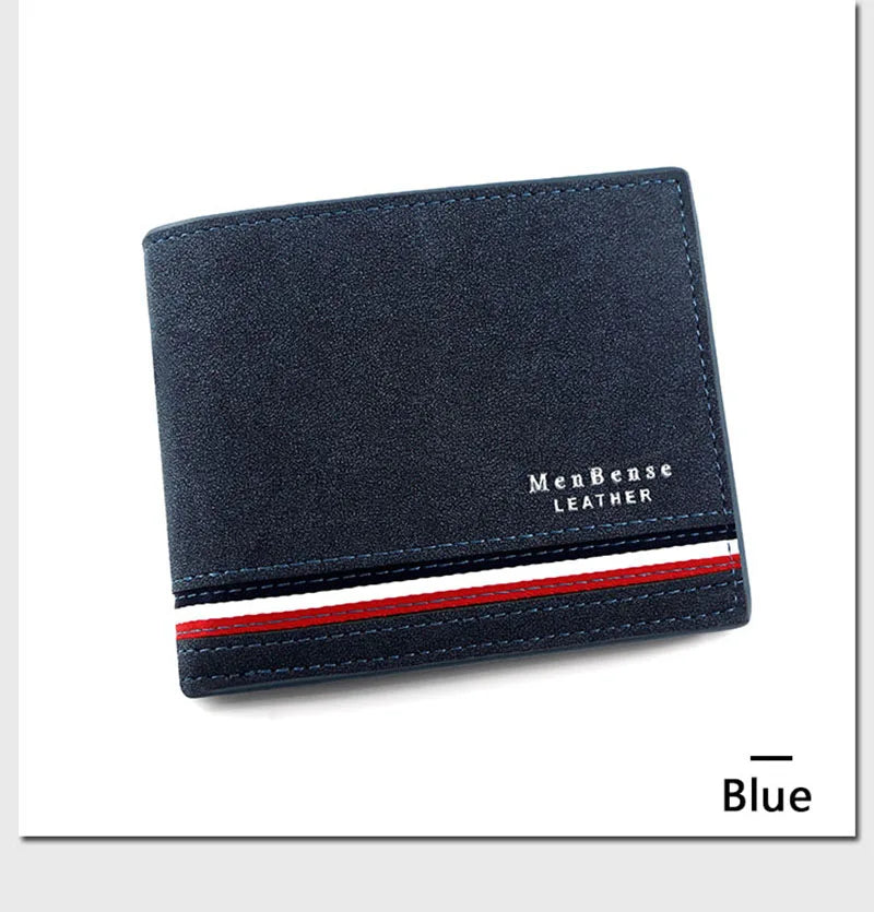 High Quality PU Leather Men Short Wallets Classic Simple Card Holder Men's Purses Photo Holder Small Slim Male Handbags