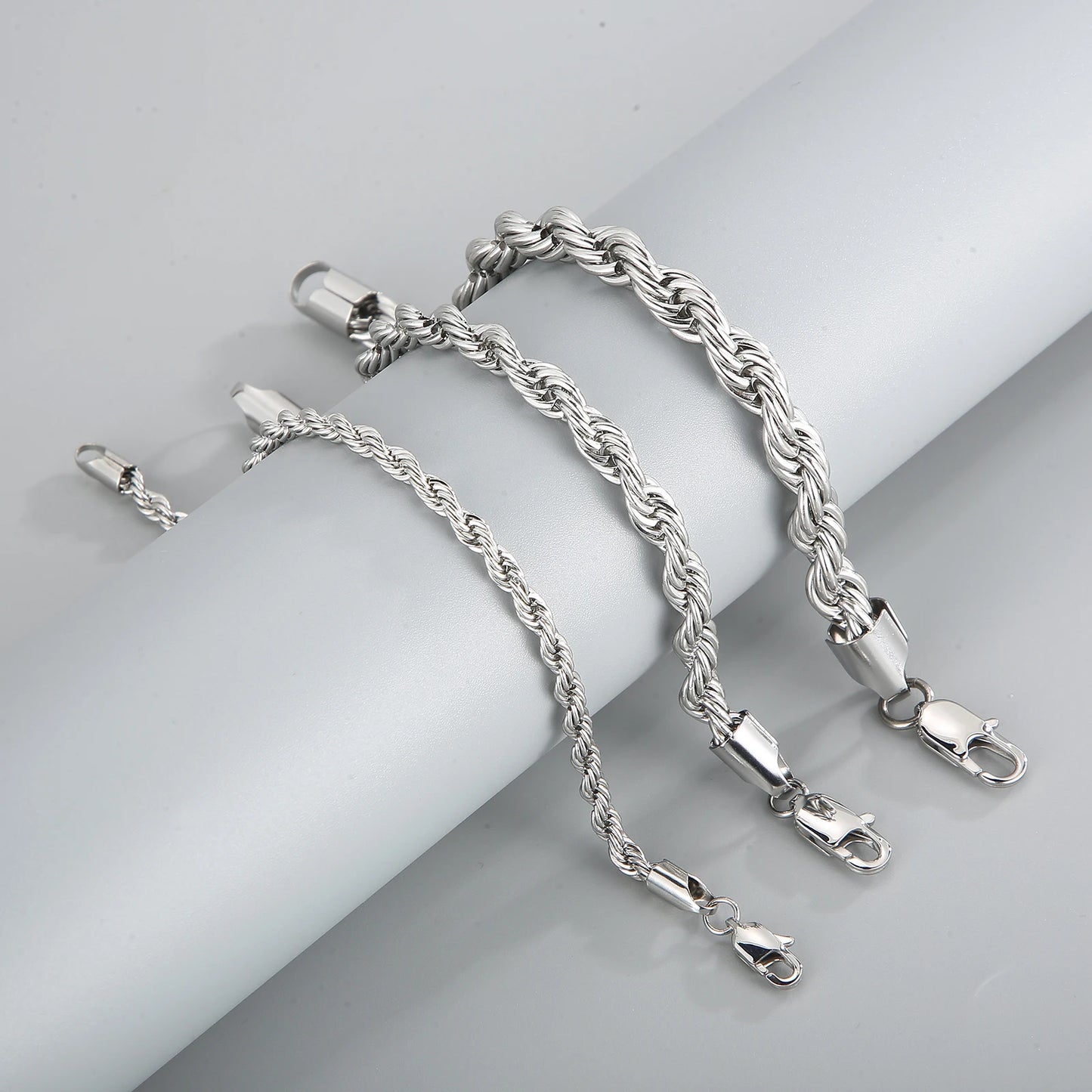 Stainless Steel Bracelets For Women Gold Color Twisted Rope Link Chain Bracelets On the Hand Jewelry Gifts