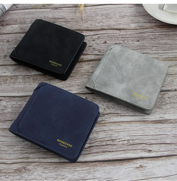 New Wallets Slim Card Holder Photo Holder Male Engraved Wallet Small Classic Zipper Coin Pocket Square Men Purses