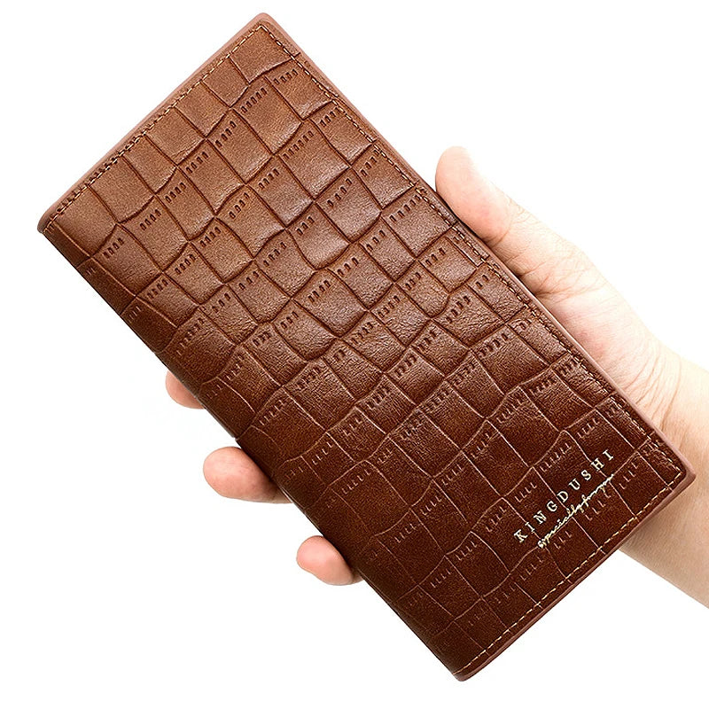 New Long Men Wallets Clutch Bags Crocodile Pattern Card Holder Retro Male Purses High Quality Large Capacity Simple Men's Wallet