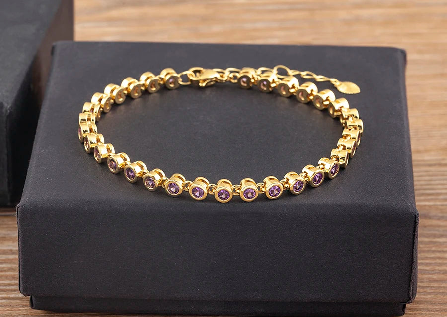 6 Colors Shiny Crystal Bracelet For Women Rhinestone Zircon Charm Wrist Adjustable Bangles Girls Exquisite Jewelry Gift