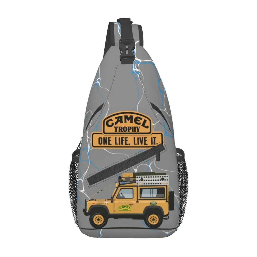 حقيبة ظهر مخصصة للرجال من Camel Trophy Defender 110 Sling Chest Bag Crossbody Shoulder Backpack للسفر اليومي