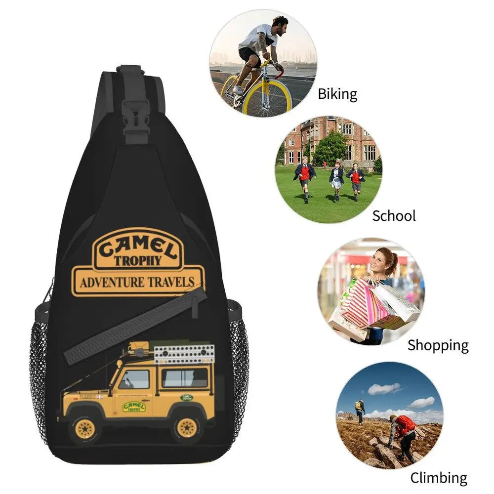 حقيبة ظهر مخصصة للرجال من Camel Trophy Defender 110 Sling Chest Bag Crossbody Shoulder Backpack للسفر اليومي