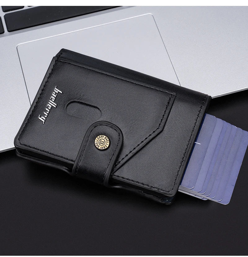 New RFID Mini Slim Men Card Wallets Engraving Popup Card Holder Short Male Purses High Quality Simple Men's Card Cover