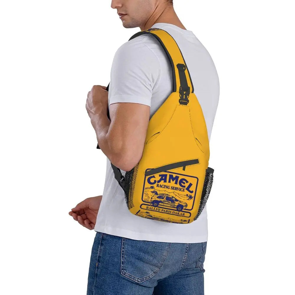 حقيبة ظهر مخصصة للرجال من Camel Trophy Defender 110 Sling Chest Bag Crossbody Shoulder Backpack للسفر اليومي