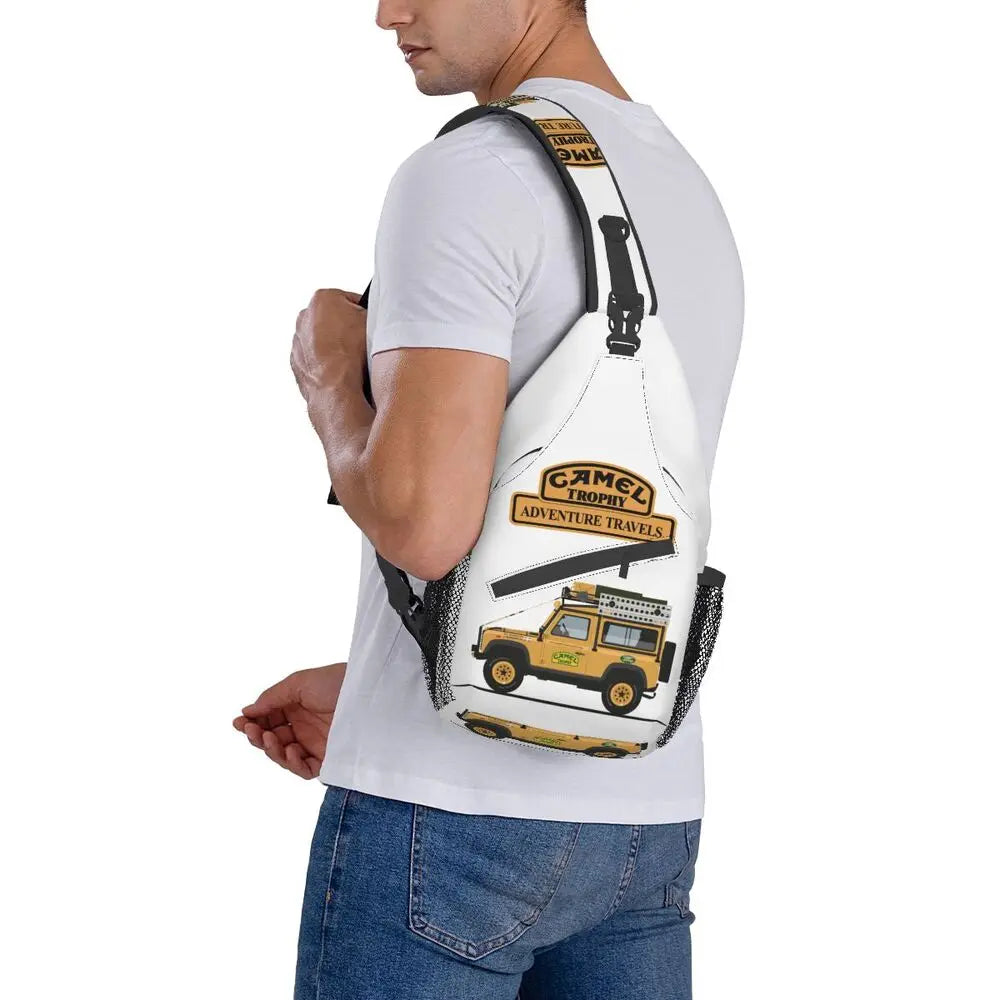 حقيبة ظهر مخصصة للرجال من Camel Trophy Defender 110 Sling Chest Bag Crossbody Shoulder Backpack للسفر اليومي