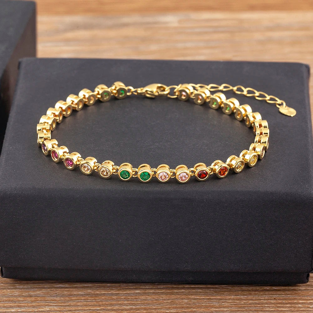 6 Colors Shiny Crystal Bracelet For Women Rhinestone Zircon Charm Wrist Adjustable Bangles Girls Exquisite Jewelry Gift