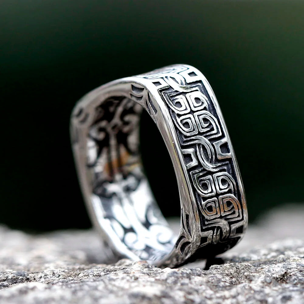 New Arrival Stainless Steel Special Design Square Shape Ring For Men Fashion Punk Hip Hop Jewelry