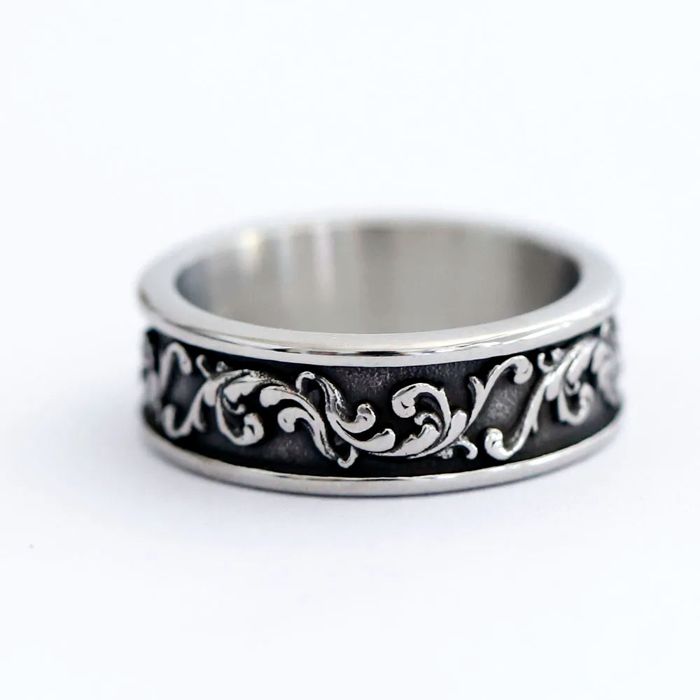 2023 New Arrival Stainless Steel Viking Spindrift Pattern Round Ring Viking Biker Vintage for gift Jewelry free shipping