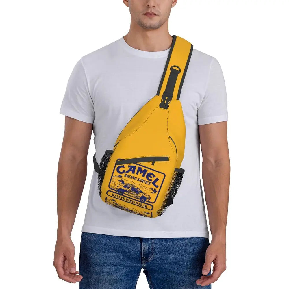 حقيبة ظهر مخصصة للرجال من Camel Trophy Defender 110 Sling Chest Bag Crossbody Shoulder Backpack للسفر اليومي