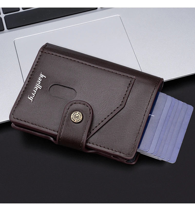 New RFID Mini Slim Men Card Wallets Engraving Popup Card Holder Short Male Purses High Quality Simple Men's Card Cover