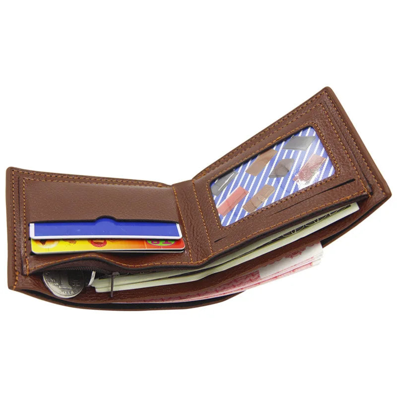 Wallets High Quality Slim Card Holder Coin Pocket  Customized Male Wallet Brand Photo Holder Purses