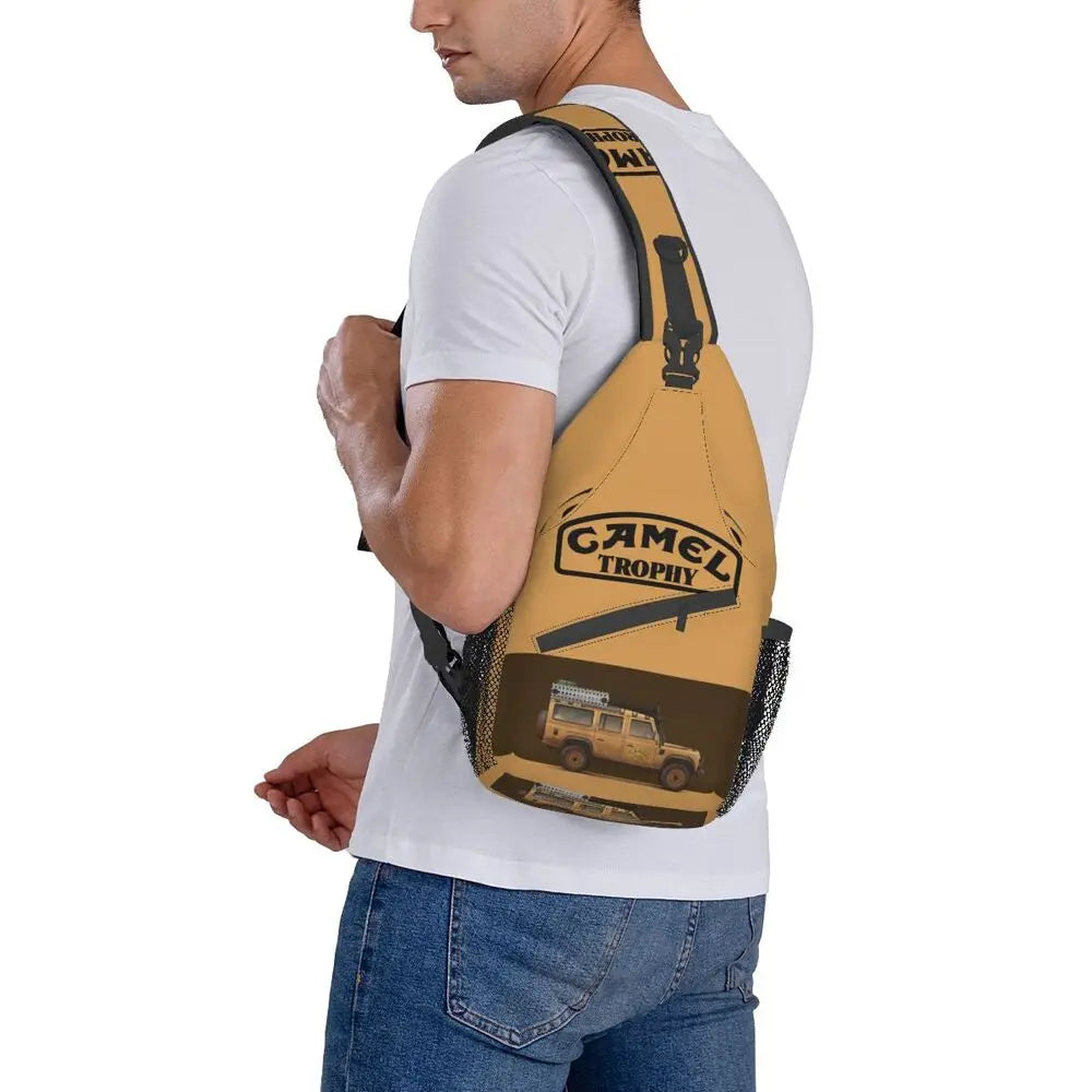 حقيبة ظهر مخصصة للرجال من Camel Trophy Defender 110 Sling Chest Bag Crossbody Shoulder Backpack للسفر اليومي